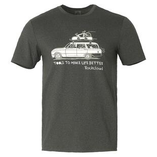 岩云ROCKCLOUD户外运动徒步露营花纱面料弹力亲肤男士短袖速干T恤