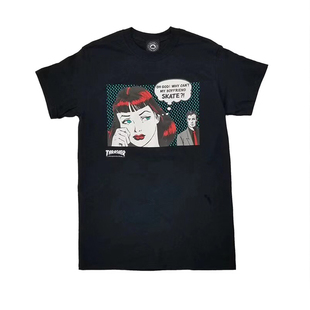 正品现货 Thrasher 日版火焰短袖新款男友漫画彩色T恤情侣男女 潮