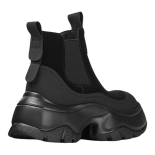 millies妙丽女鞋新款冬季加绒保暖短靴牛皮增高休闲马丁靴小个子