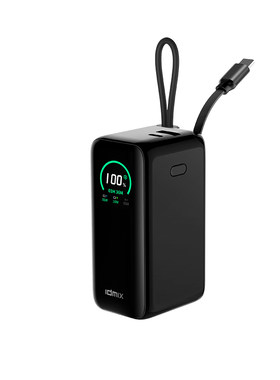idmix自带线充电宝Ai智能2026新款快充可上飞机3C认证二合一10000毫安适用iPhone17Promax苹果16平板iPad充电
