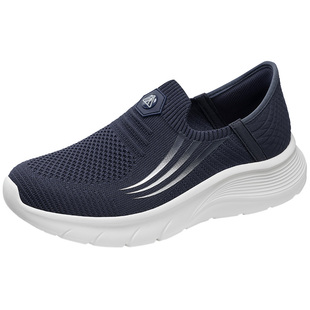 【胡可】足力健老人鞋一脚蹬爸爸鞋男软底舒适轻便散步健步布鞋预