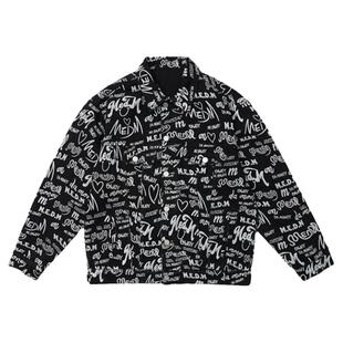 MEDM春秋季休闲情侣茄克外套上衣新品中性风街头潮牌牛仔夹克男女