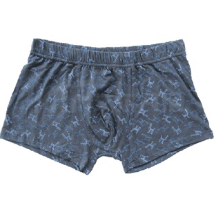 三枪舒木尔竹浆纤维印花男士平角内裤透气男平脚裤50167B1