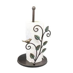 美式乡村铁艺小鸟卷纸架厨房桌面立式卷筒支架免打孔懒人抹布筒纸