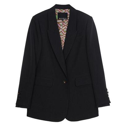 谜底西服女春季新款通勤风时尚宽松一粒扣西装外套241MW0073