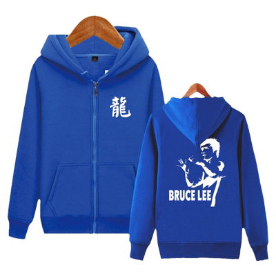 拳击李小龙拉链加绒开衫卫衣定制