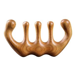 天然檀木按摩梳头部经络梳子头疗刮痧头皮疏通神器五爪梳头防脱发