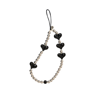 String Ting 爱心钢珠手机链Steel My Heart适用于iPhone全系便携挂链挂绳腕带串珠链条ins黑色红色钢心