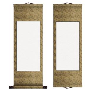 墨上花清仓处理空白宣纸卷轴书法国画创作专用作品纸挂件免装裱画轴生宣毛笔专用全绫精装裱参展比赛挂轴立轴