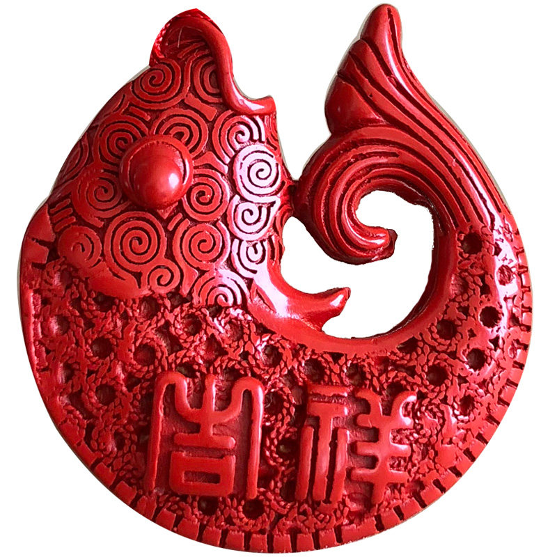 复古鱼跃龙门学生事业吊坠红朱砂吉祥如意古风挂坠鲤鱼添贵项链