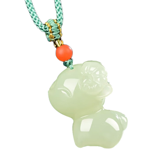 昆玉谣新疆和田玉白玉十二生肖羊玉石吊坠玉坠挂件儿童款男女款