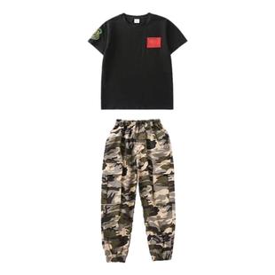 儿童迷彩服套装夏季适用可用于室内可作运动服和表演服男装备