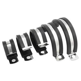 整包304不锈钢连胶条骑马卡管卡带胶条管管扣喉箍水管夹U/R型抱