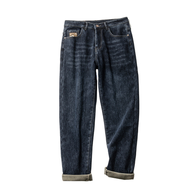 品质扎实！百搭显瘦！秋冬男士柔软加绒保暖直筒弹力休闲牛仔长裤