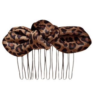 豹纹蝴蝶结发卡倒插梳女2026新款高级感碎发整理神器公主头发夹子