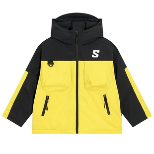 男童冬装撞色滑雪冲锋衣羽绒服2025新款儿童学生防水防寒加厚外套