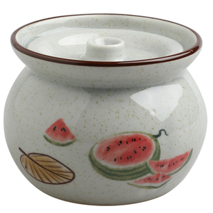 舍里复古水墨陶瓷炖盅带盖家用耐高温炖罐汤盅蒸蛋碗一人食煨汤罐