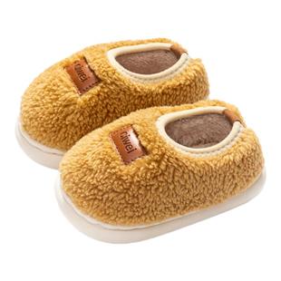儿童室内棉拖鞋包跟男孩女童宝宝小孩冬季室内居家毛毛鞋防滑保暖