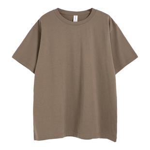 埃森图美式重磅纯棉240g舒适透气国潮宽松大版落肩圆领短袖T恤时