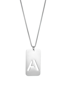 数字镂空军牌铭牌项链男吊坠简约