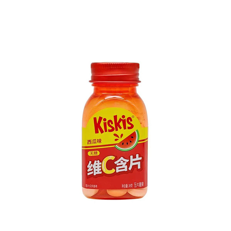 酷滋KisKis维C清口含片清凉无糖薄荷糖糖果瓶装休闲零食办公室