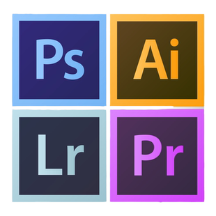 艺贴 4枚设计师软件图标贴纸笔记本电脑苹果mac局部贴纸灰胶无痕