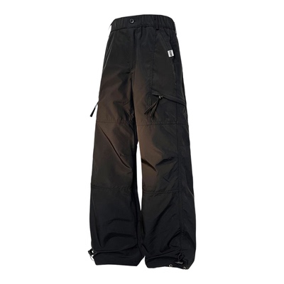 itizzue美式机能风纯色直筒裤