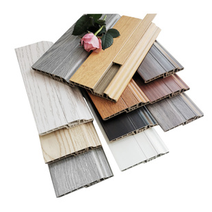 踢脚线竹木纤维防水潮隐钉墙脚起角线PVC车间直销8厘米地脚线包邮