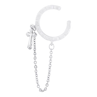 SAZ 四芒星星芒锆石十字流苏耳骨夹叠戴高级感男女无耳洞耳夹耳饰