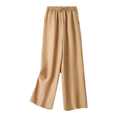 真铜氨丝窄版阔腿裤九分直筒女夏