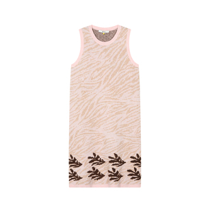 tanni25秋冬新款浪漫柔美枫糖叶语针织提花无袖连衣裙TO31KN203A