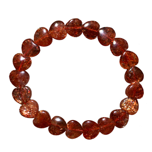 天然金太阳爱心手链爆闪金砂日光石云母片手串甜美饰品礼物情侣款