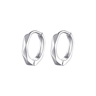 即刻上场周依然任家童同款耳环925纯银菱形几何耳扣ins冷淡风素圈