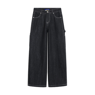 PMET 设计感明线剪裁牛仔裤 CARGO元素 直筒廓形基础百搭工装长裤