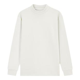 hansca双面磨毛300g半高领长袖T恤男秋冬季高级感保暖内搭打底衫