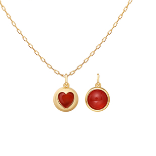 【新款】ARSIS幸运符号扑克项链红色毛衣链颈链礼物爱心锁骨链