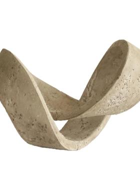 侘寂风树脂几何环形摆件酒柜装饰