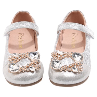 女童儿童水晶鞋女童公主鞋千金风配礼服闪闪鞋子时尚宝宝软小皮鞋