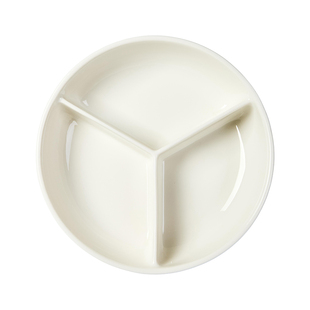 分格餐盘陶瓷蒸盘三分格圆形分餐饭盒儿童早餐盘家用一锅蒸碗深盘