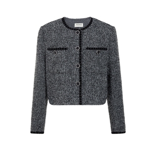 FIVE PLUS羊毛花式呢小香外套女短款气质通勤法式女秋装