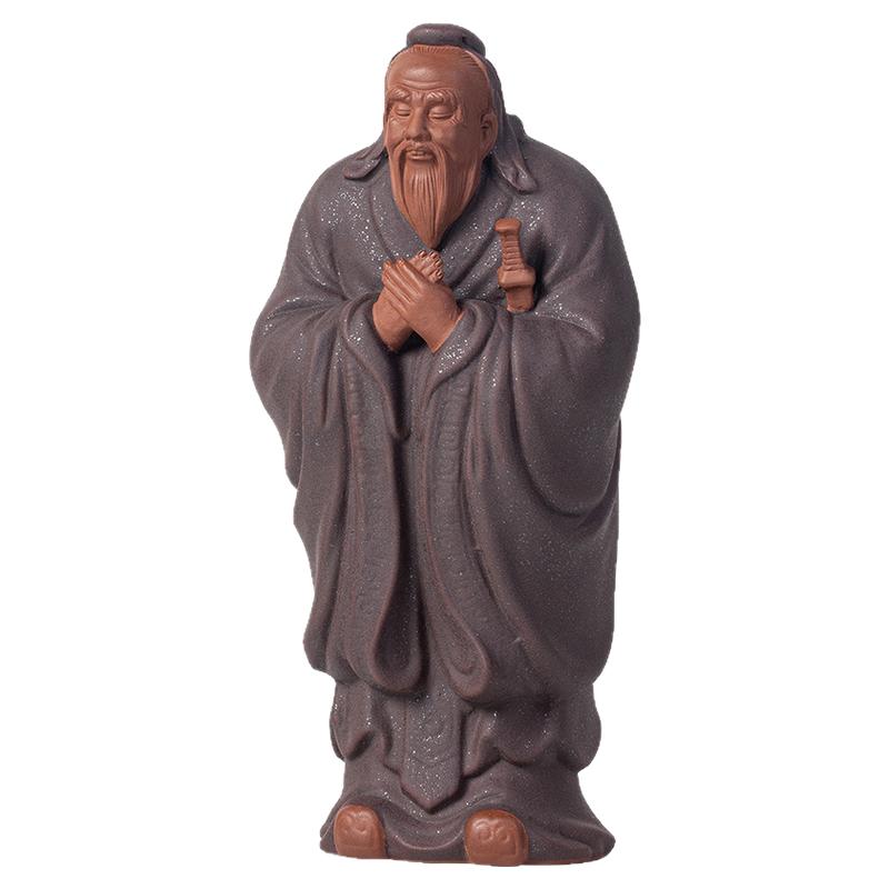 历史人物文圣孔子禅意紫砂摆件