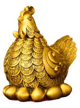 黄铜鸡摆件母鸡金鸡下蛋客厅装饰