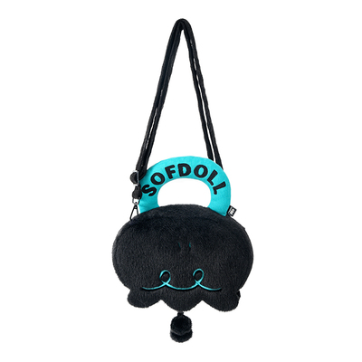 SOFDOLL时运绒花铃兰毛绒黑白云朵手提包玩偶斜挎包休闲女生礼物