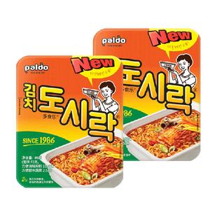 热巴同款韩国进口paldo/八道泡菜味碗面86g*2盒韩式速食泡面