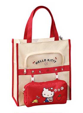 正品HelloKitty补课手提袋美术儿童补习班女孩三丽鸥大容量拎书包