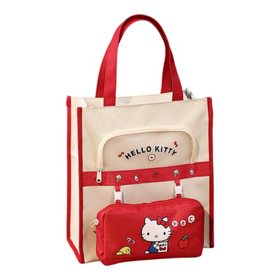 正品HelloKitty补课手提袋美术儿童补习班女孩三丽鸥大容量拎书包