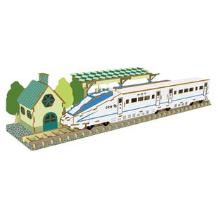 北京高铁动车组和谐号木质模型拼装拼图学校手工拼装火车铁路车站