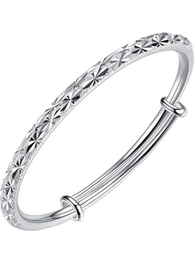 满天星纯银手镯女足银镯子送女友