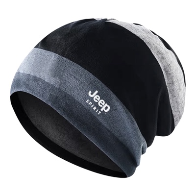 Jeep骑行围脖堆堆帽两用男防寒风加绒保暖围巾电动车护颈脖套面罩