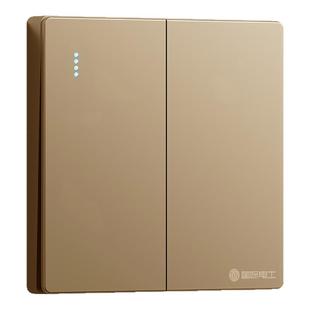 自发电无线遥控智能开关电灯双控面板墙壁随意贴家用床头卧室金色